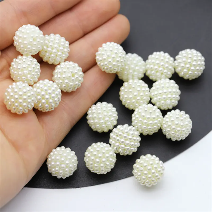 Accesorii creatie perle cu diametru 14 mm, alb ,20 bucati/set [2]