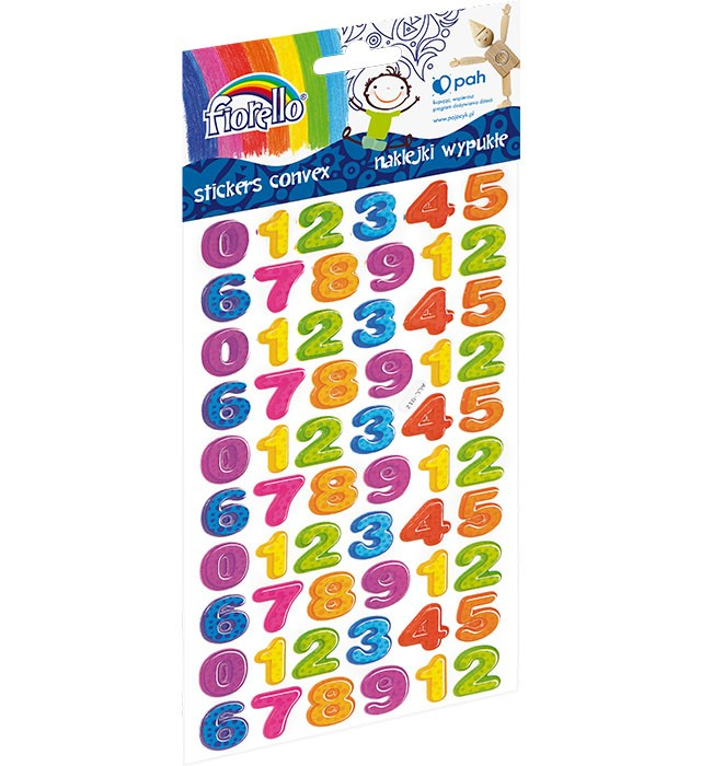 Set sticker buretat,60 cifre diverse culori,18mm
