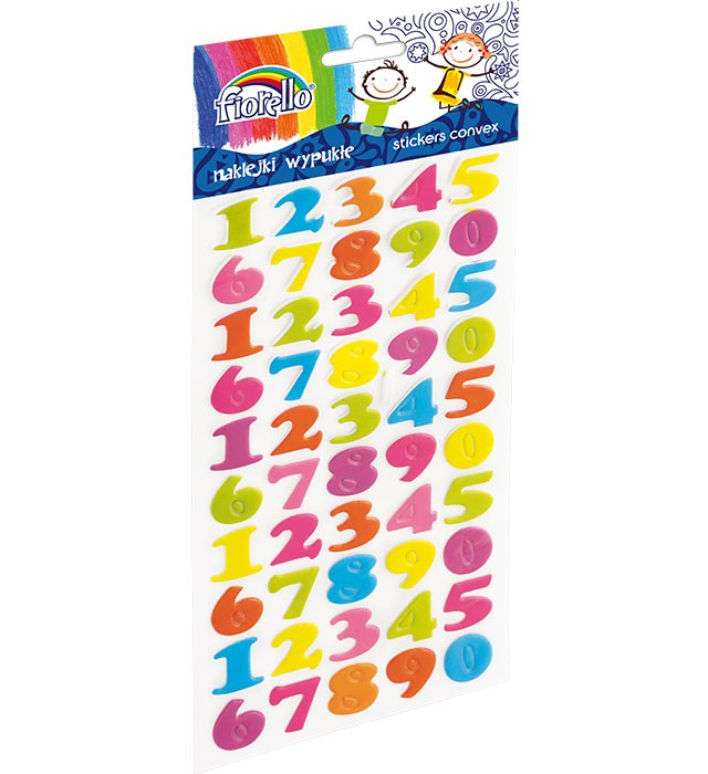 Fiorello Set sticker buretat -50 cifre diverse culori,25x20mm