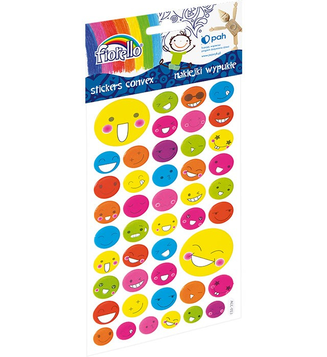 Set sticker buretat,45 emoticoane,diverse culori si modele, 14-43mm