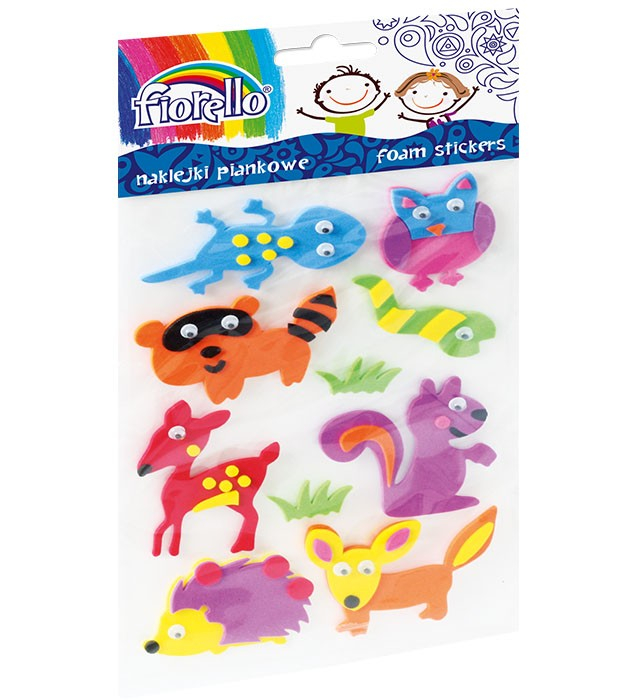 Fiorello Set stickere gumate-10 animale,multicolor,o25-65mm