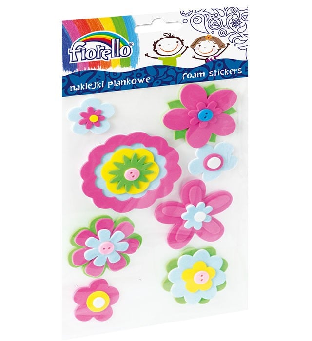 Fiorello Set stickere gumate-8 flori,multicolor, o30-65mm