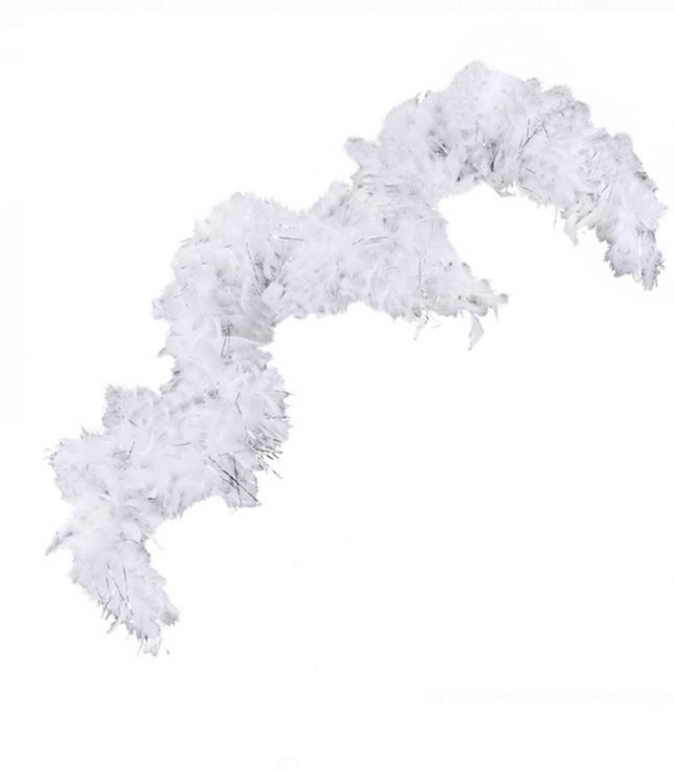 Accesoriu decorativ cu pene pentru Halloween,Alb,170 cm