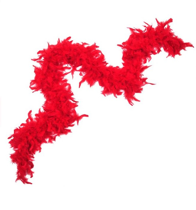 Accesoriu decorativ cu pene pentru Halloween,Rosu,170 cm
