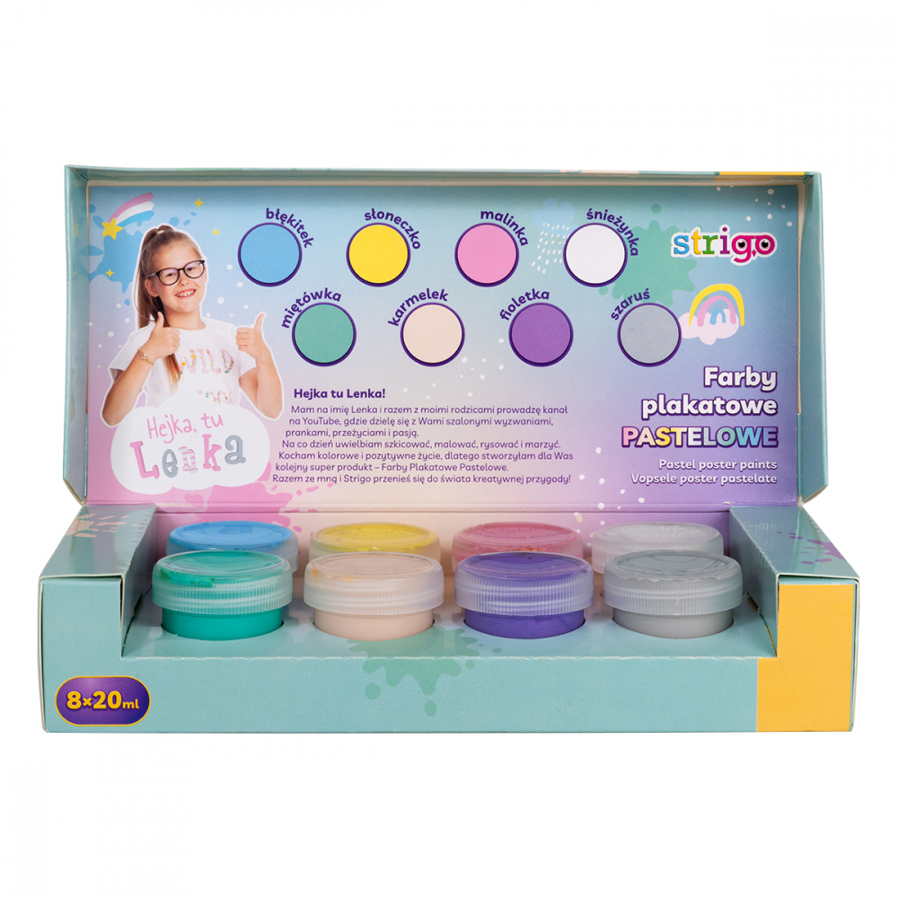 Acuarele Guase Strigo culori pastelate, 8 culori x 20ml [2]