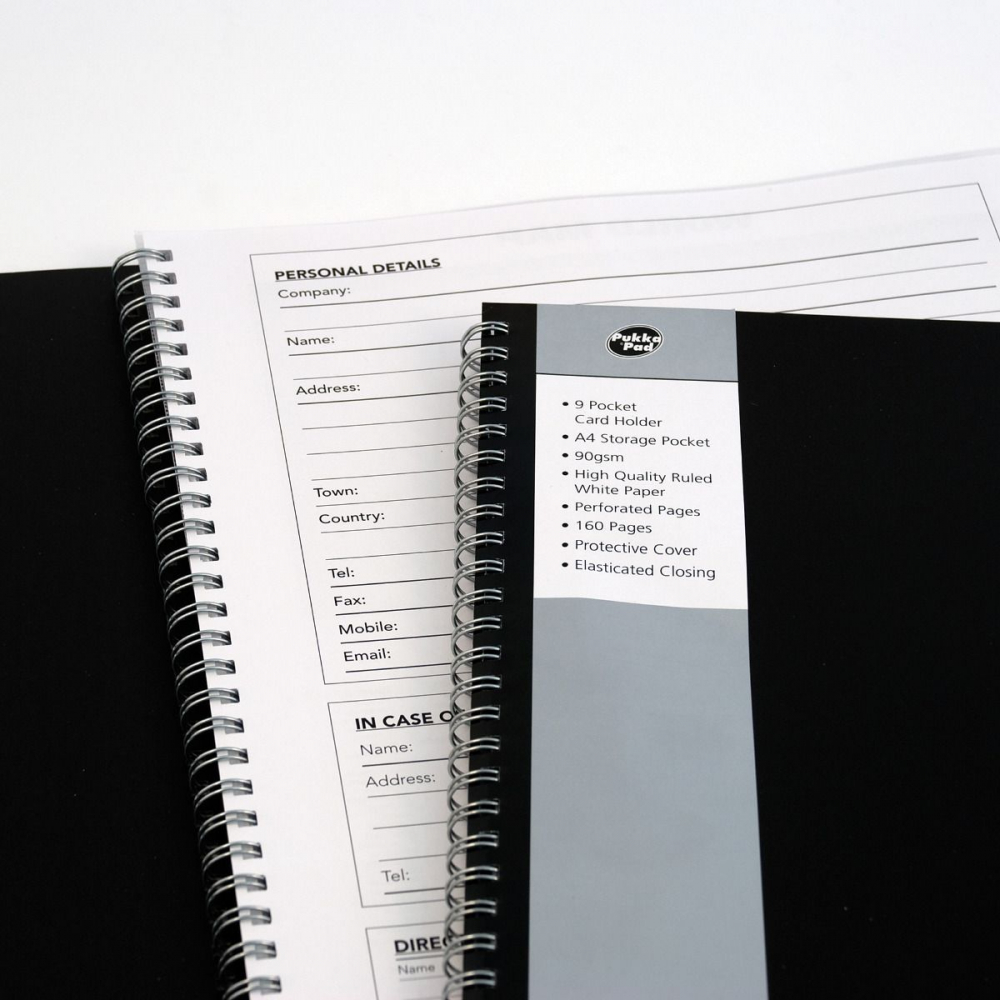 Agenda Pukka Pad A4, 160 Pagini, Hârtie 90g, Copertă Dură, Cu Hartă, Suport Carduri și Separator Tip Plic [2]