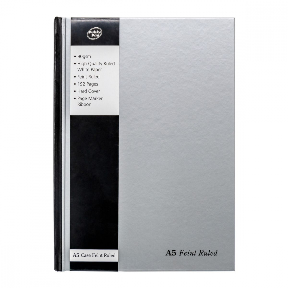 Agenda Pukka Pad Silver Casebound A5, 192 Pagini Dictando, Coperta Intarita