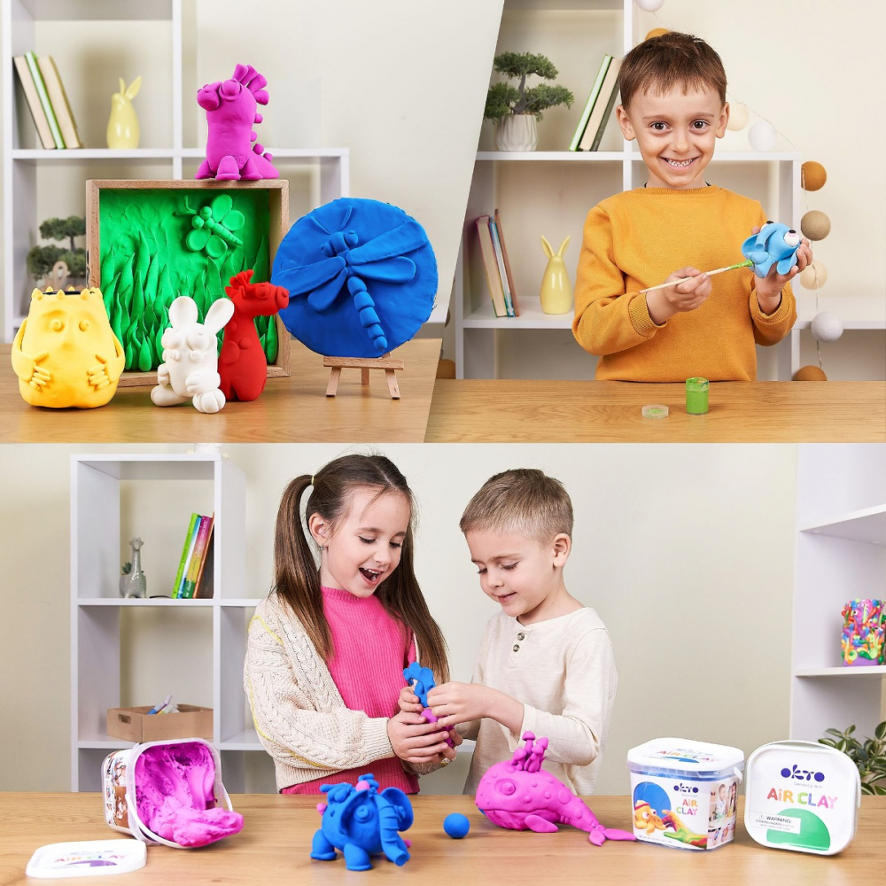 Air Clay pentru modelaj, 200g, Okto - Mov [6]