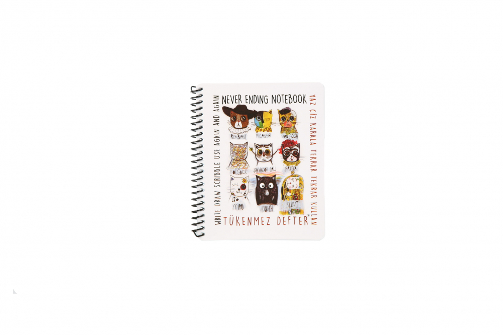 Album de schițe reutilizabil de colorat 13×16 cm, 20 pagini – model Pisici [2]