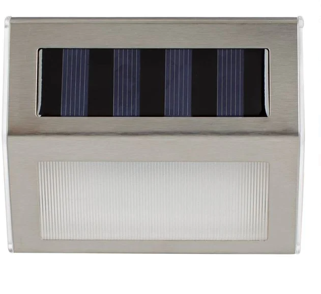 Aplica solara de perete argintie, 2 LED-uri lumina alba, 10x2.3x8.3 cm [3]