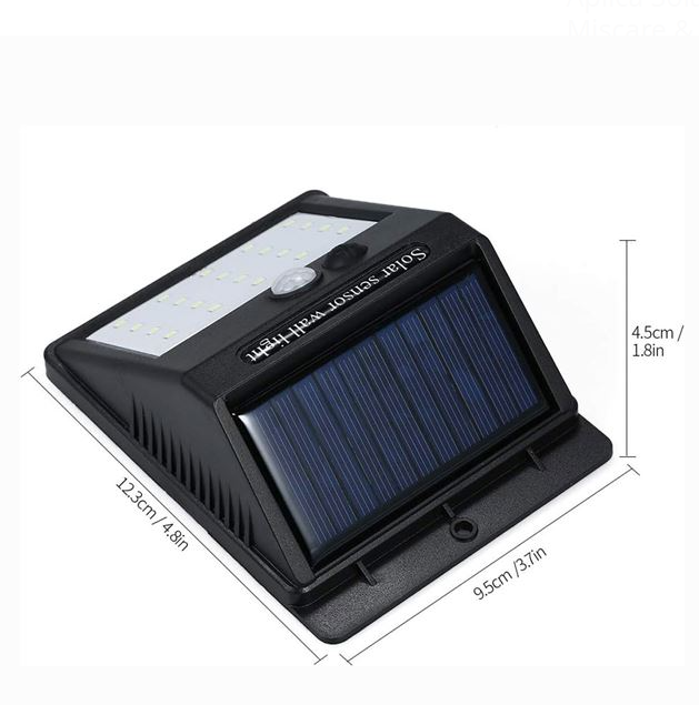 Aplica solara proiector LED cu senzor de miscare, 3 functii, 10x12x5 cm [7]