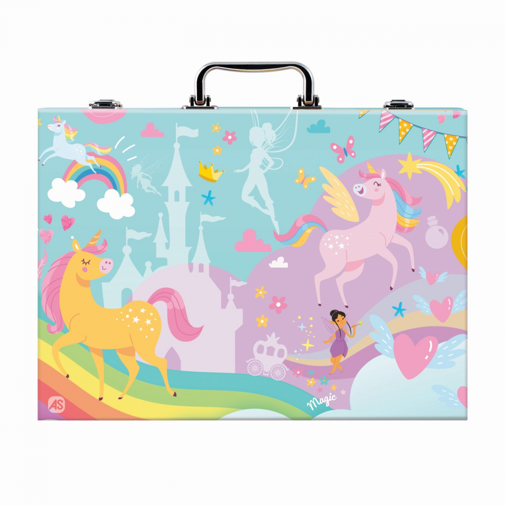 ART CASE SET DE DESEN DELUXE CU 100 DE ACCESORII UNICORN [4]