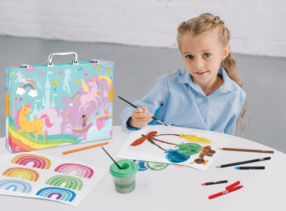 ART CASE SET DE DESEN DELUXE CU 100 DE ACCESORII UNICORN [3]