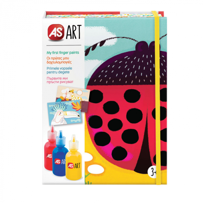 Set de pictura cu degetele -primele mele creatii cu carticica 20 pagini si accesorii incluse [1]
