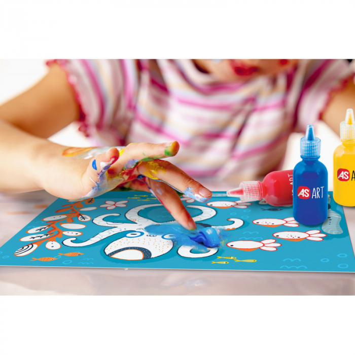 Set de pictura cu degetele -primele mele creatii cu carticica 20 pagini si accesorii incluse [3]