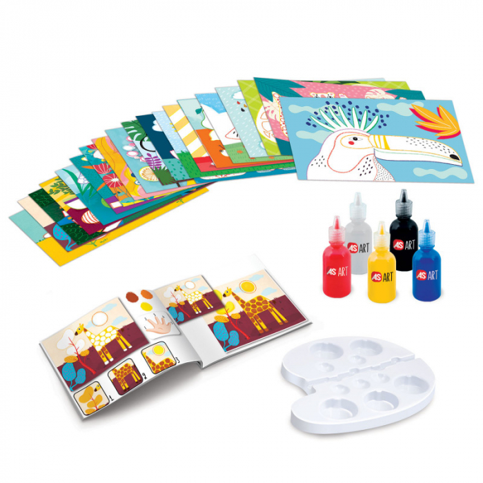 Set de pictura cu degetele -primele mele creatii cu carticica 20 pagini si accesorii incluse [5]