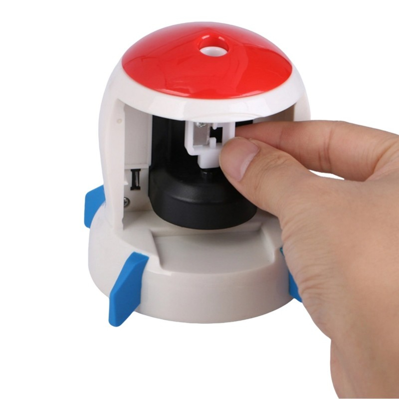 Ascutitoare electrica pentru creioane, alimentare 4 baterii AA neincluse, 1 orificiu, 6-8mm, plastic, alb [4]