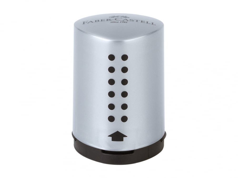 Ascutitoare Faber-Castell Grip 2001 gri, cu container, mini