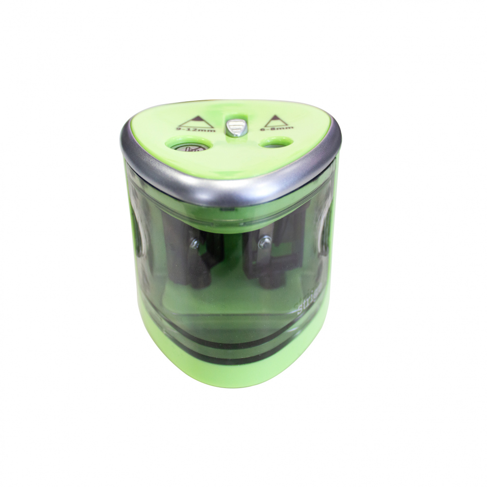 Ascutitoare Strigo dubla electrica pentru creioane,alimentare 4 baterii AA neincluse,verde deschis [4]