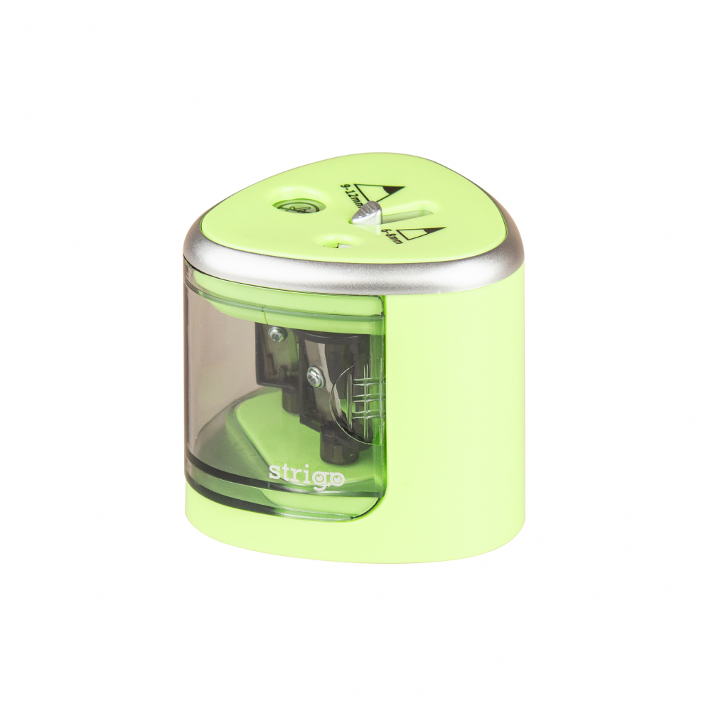 Ascutitoare Strigo dubla electrica pentru creioane,alimentare 4 baterii AA neincluse,verde deschis [5]