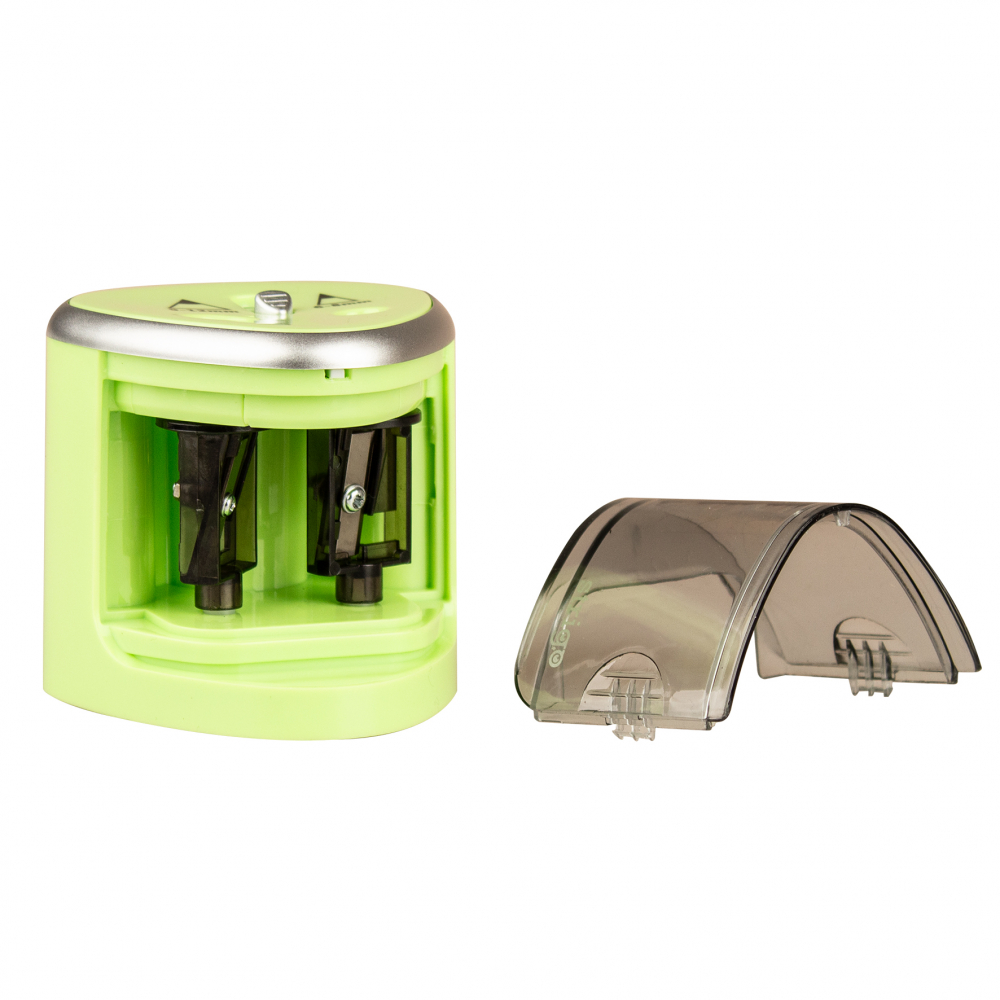 Ascutitoare Strigo dubla electrica pentru creioane,alimentare 4 baterii AA neincluse,verde deschis [2]