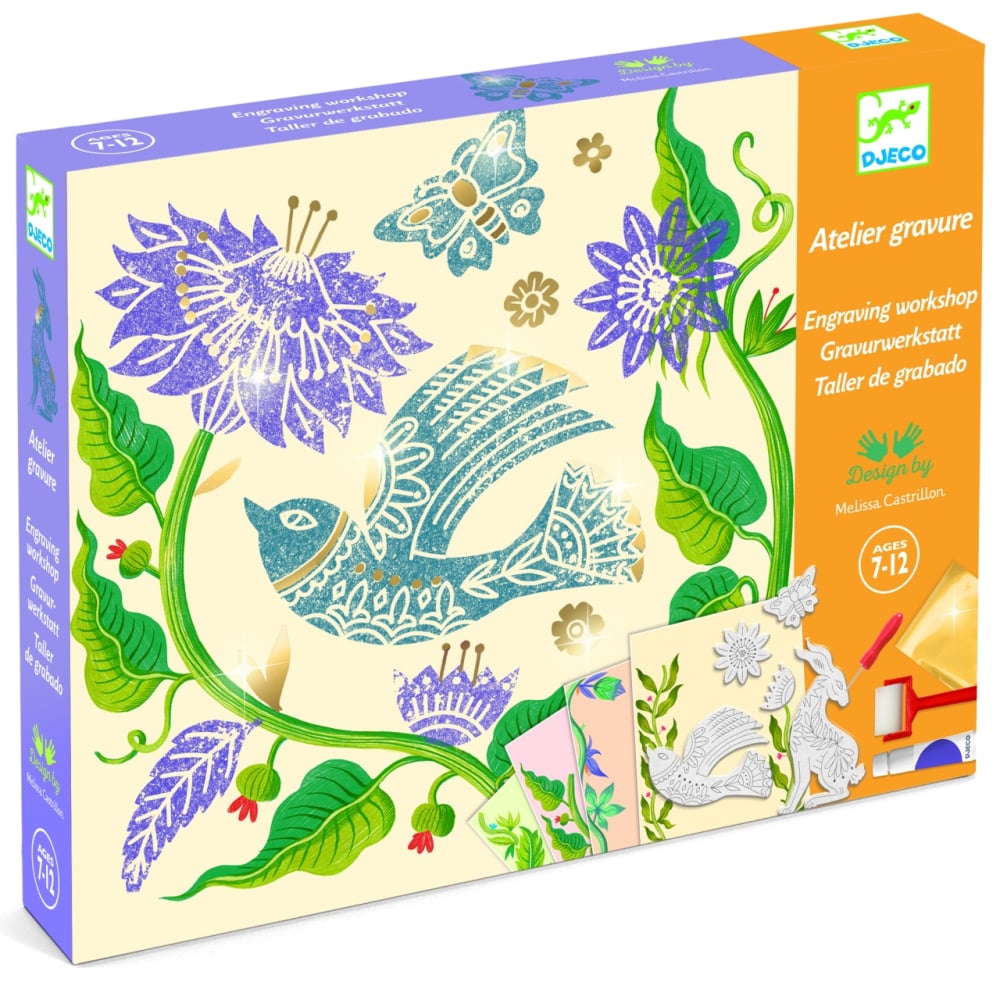 Atelier creativ de gravura Pasiune pentru flori, Djeco [1]