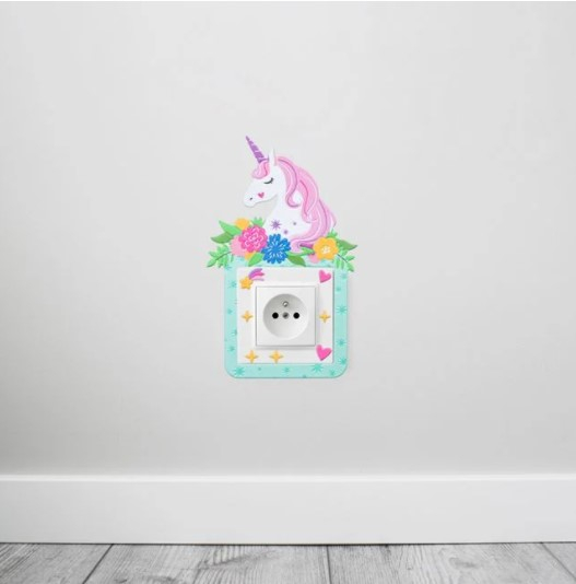 Autocolant decorativ pentru priză, Design Unicorn [2]