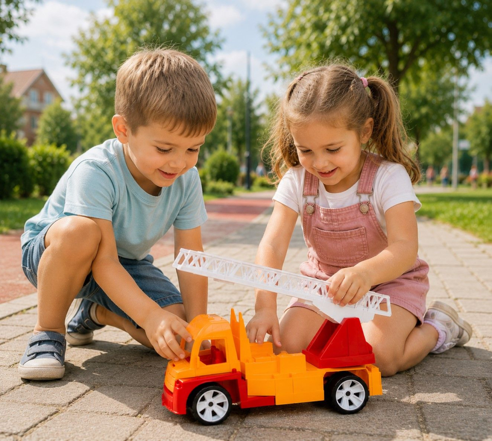 AUTOSPECIALA POMPIERI CU SCARA ROSU PORTOCALIU 46CM [6]