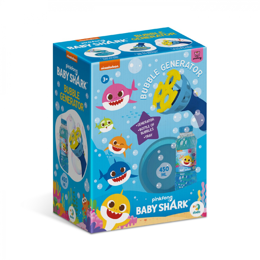 Baby Shark ,   Set baloane de sapun cu generator, 450 ml
