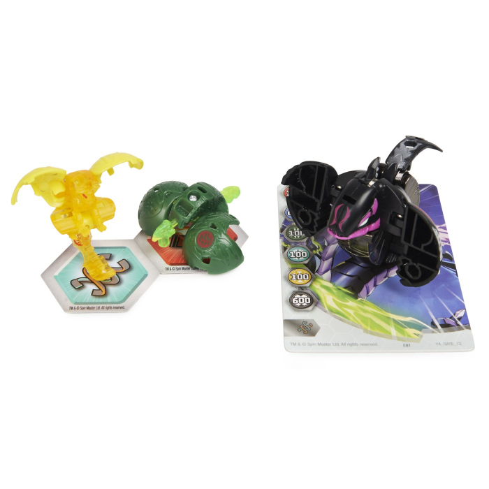 Bakugan Platinum Powerup S4 Warrior Whale Nano Fury și Nano Sledge [6]