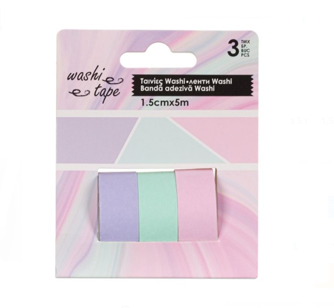 Banda adeziva culori pastelate pentru activitati crafts si decorare [2]