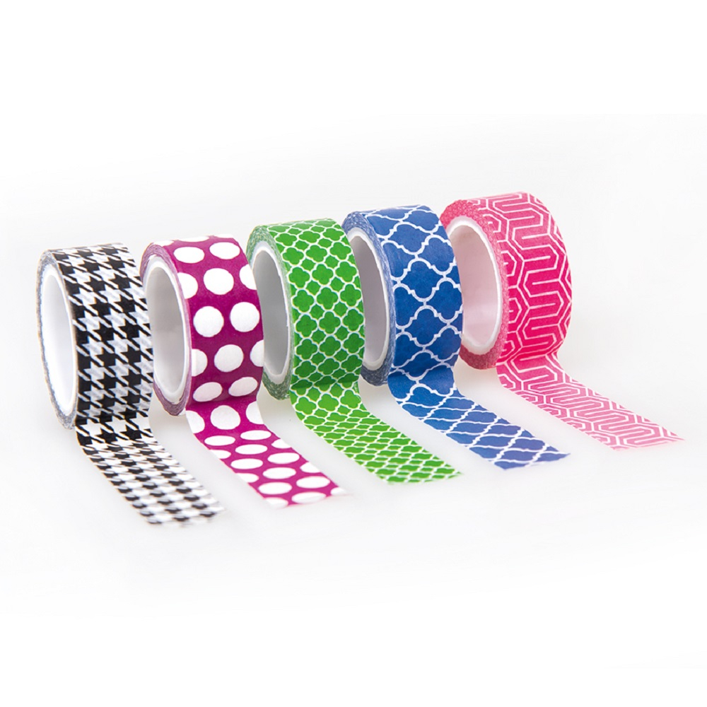 Banda adeziva pentru activitati crafts cu model, 10 role/set, 5 metri [2]
