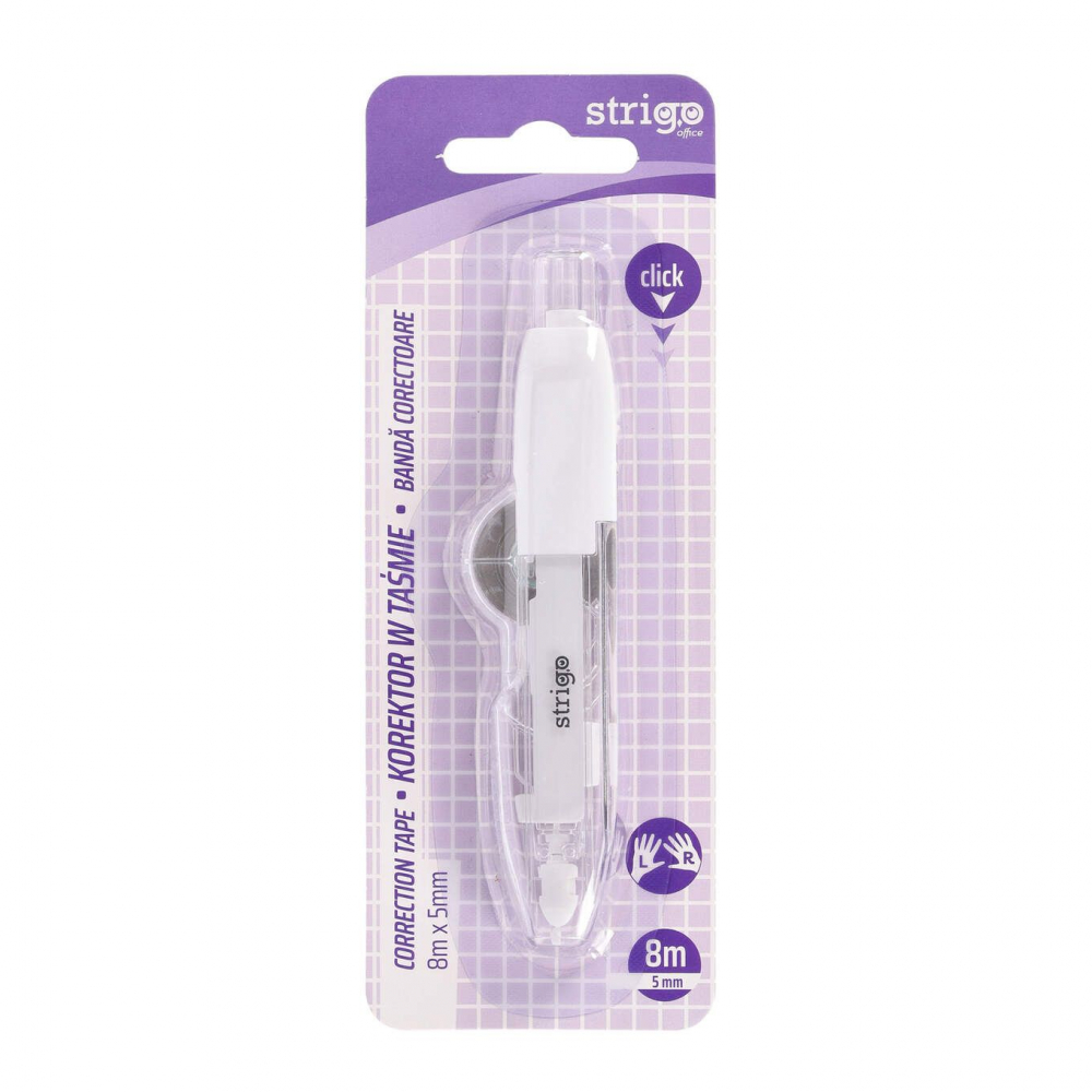 Bandă corectoare Strigo tip pix, 5mm x 8m, cu mecanism [2]