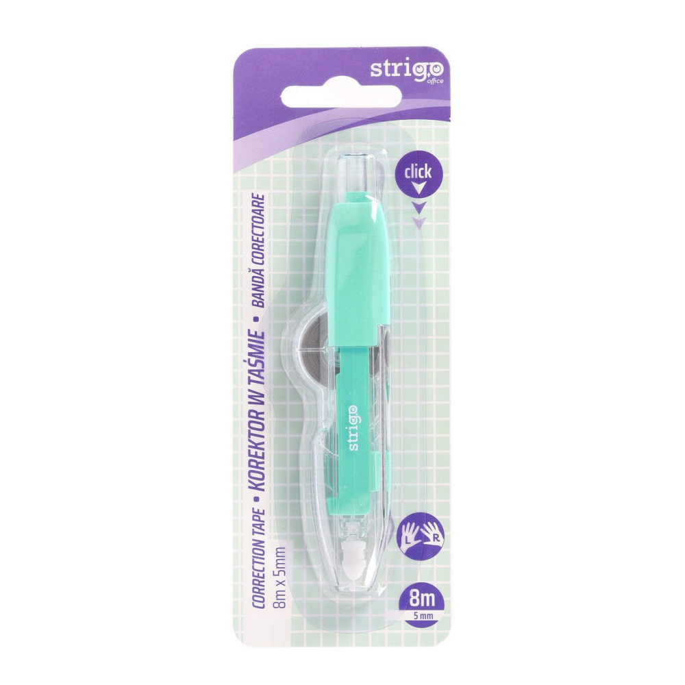 Bandă corectoare tip pix Strigo, 5mm x 8m, cu mecanism [2]