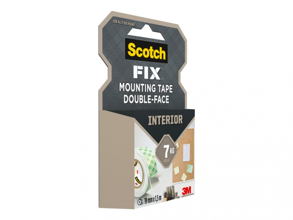 Bandă dublu adezivă montare suprafețe interioare, 19 mm x 1.5 m [2]