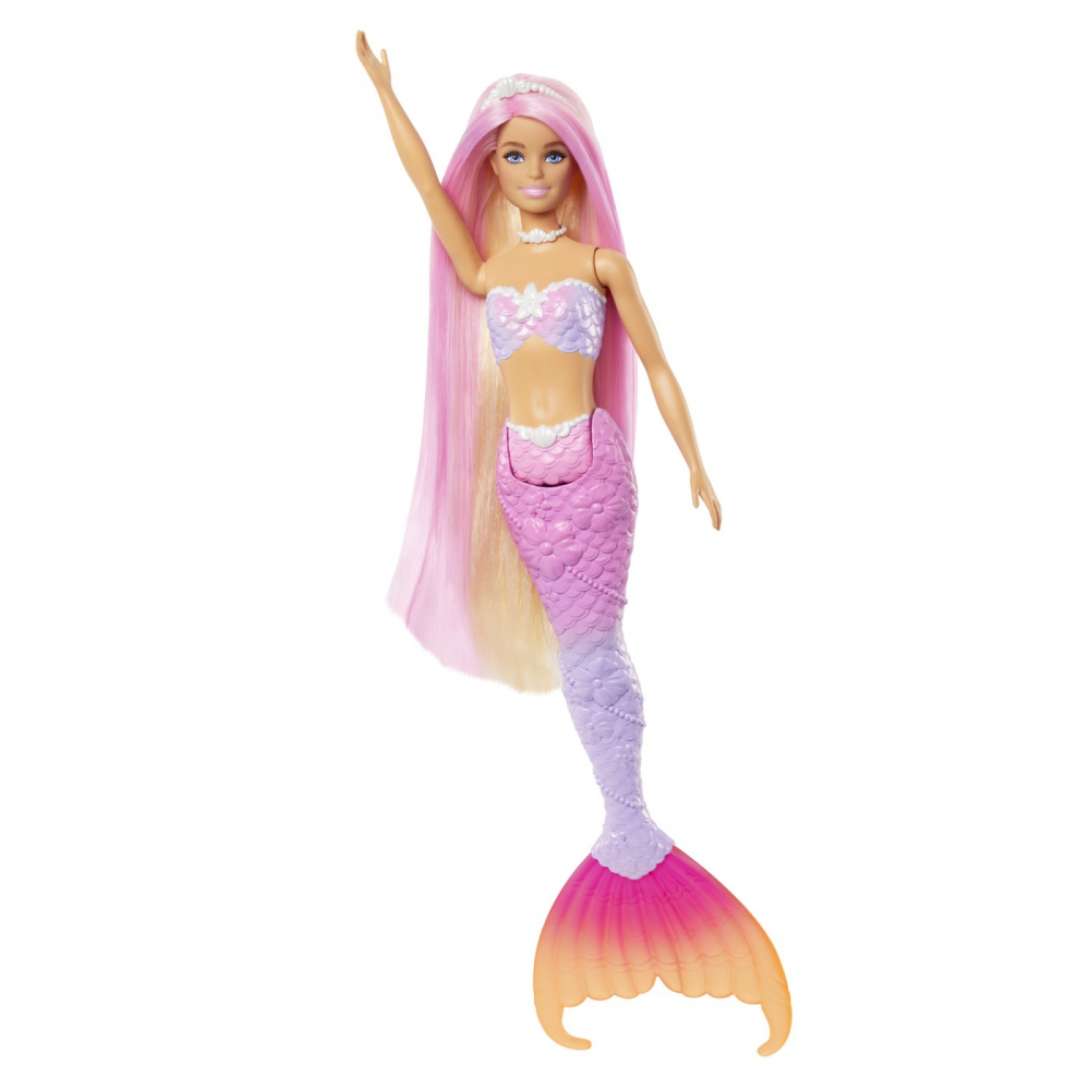 Barbie Color Change Papusa Sirena Cu Par Roz [3]