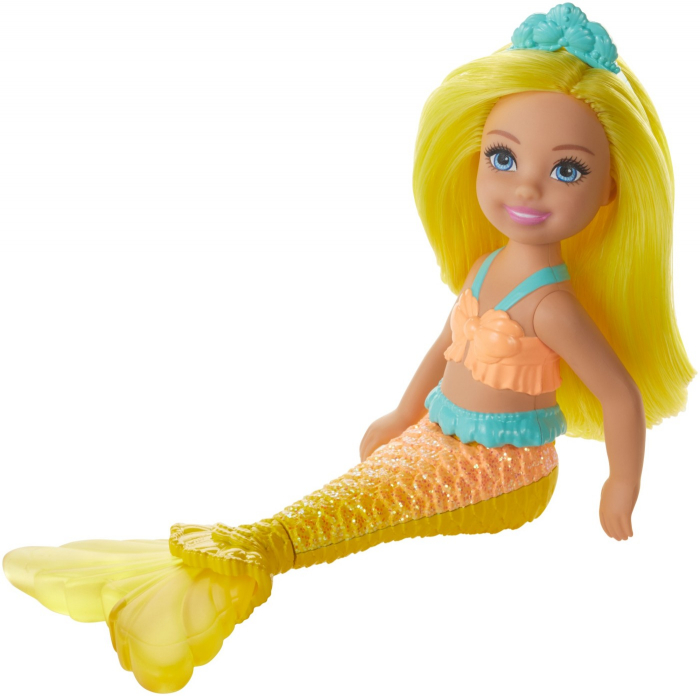 Barbie Dreamtopia Papusa Chelsea Sirena Galbenă  [5]