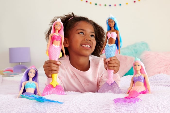 Barbie dreamtopia papusa sirena cu par albastru si coada albastra [3]