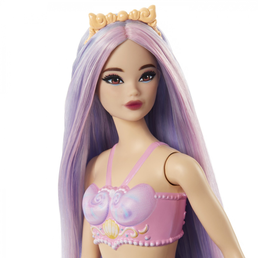 Barbie Dreamtopia Papusa Sirena Cu Par Mov Si Coada Mov [4]