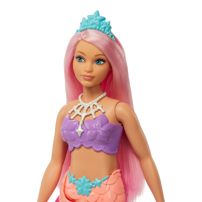Barbie dreamtopia papusa sirena cu par roz si coada corai [5]