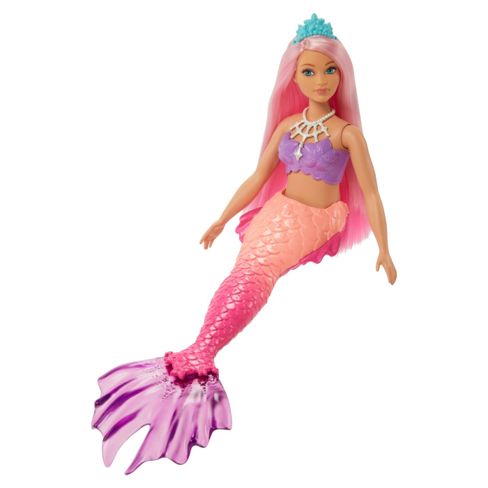 Barbie dreamtopia papusa sirena cu par roz si coada corai [7]