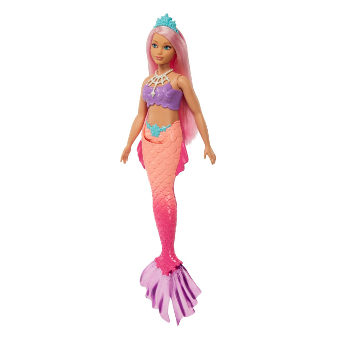 Barbie dreamtopia papusa sirena cu par roz si coada corai [2]