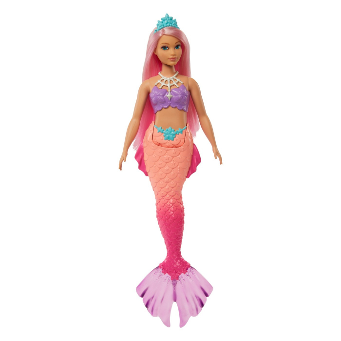 Barbie dreamtopia papusa sirena cu par roz si coada corai [4]