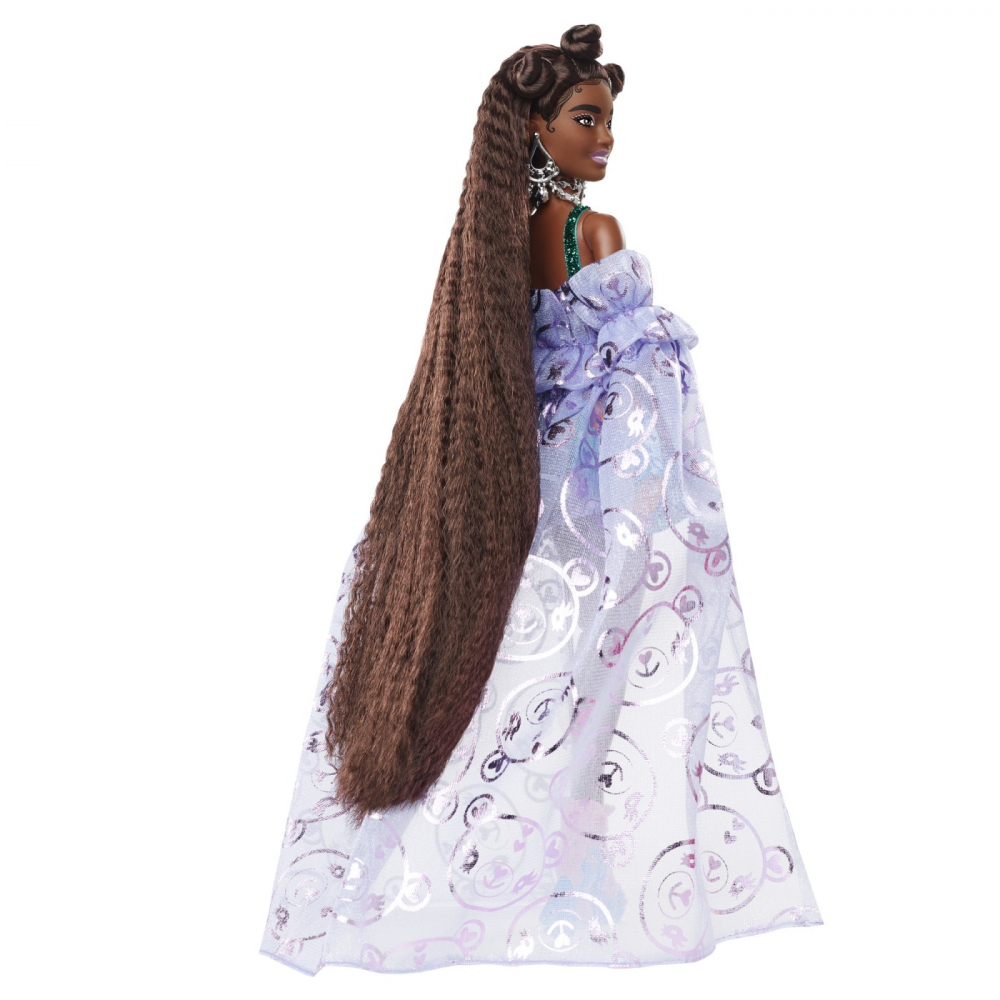 BARBIE EXTRA FANCY PAPUSA BRUNETA CU ROCHIE CU IMPRIMEU CU URSULETI [5]