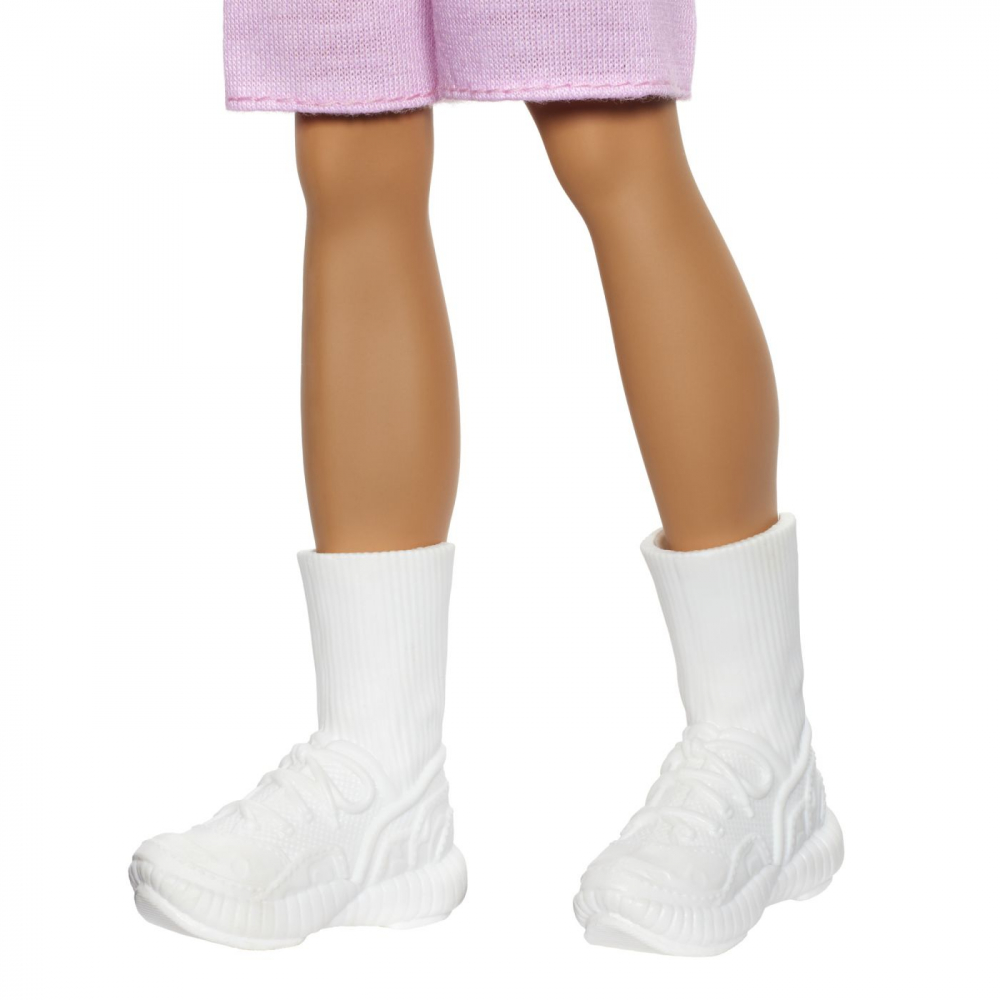 BARBIE FASHIONISTAS PAPUSA KEN BLOND CU BLUZA POLO DUNGI ROSII ALBE [3]