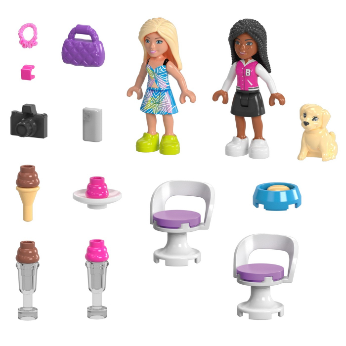 Barbie Mega Bloks - Set de Joacă Mașină Decapotabilă și Stand de Înghețată  [6]
