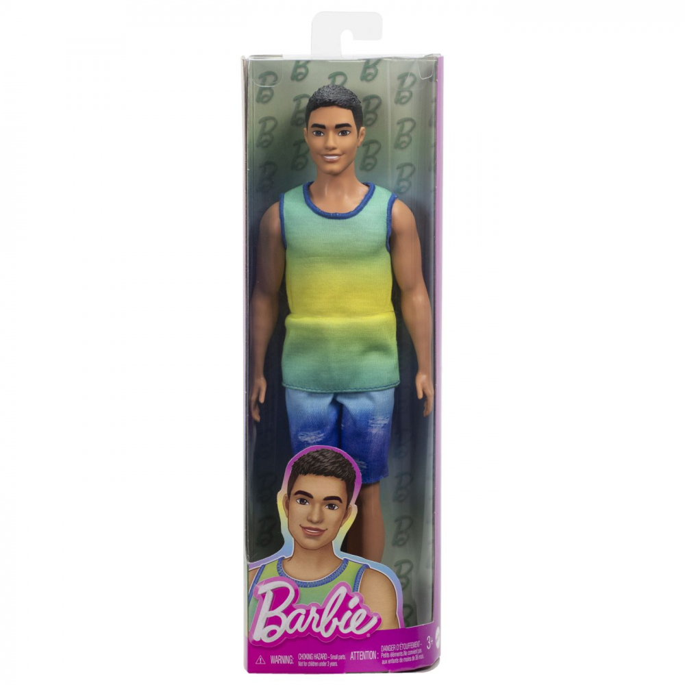 BARBIE PAPUSA BAIAT FASHIONISTAS BRUNET CU MAIOU OMBRE SI PANTALONI SCURTI DE BLUGI