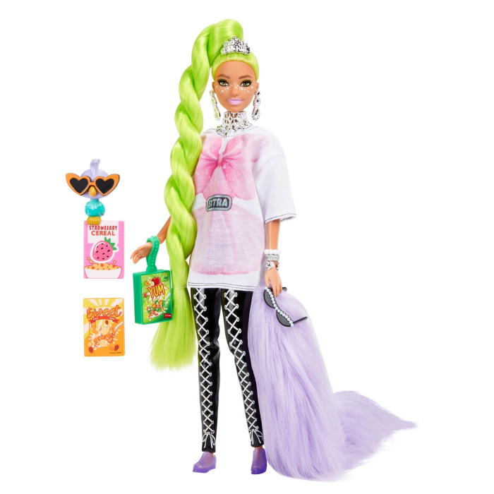 Barbie Papusa Extra cu Par Verde Neon  [2]