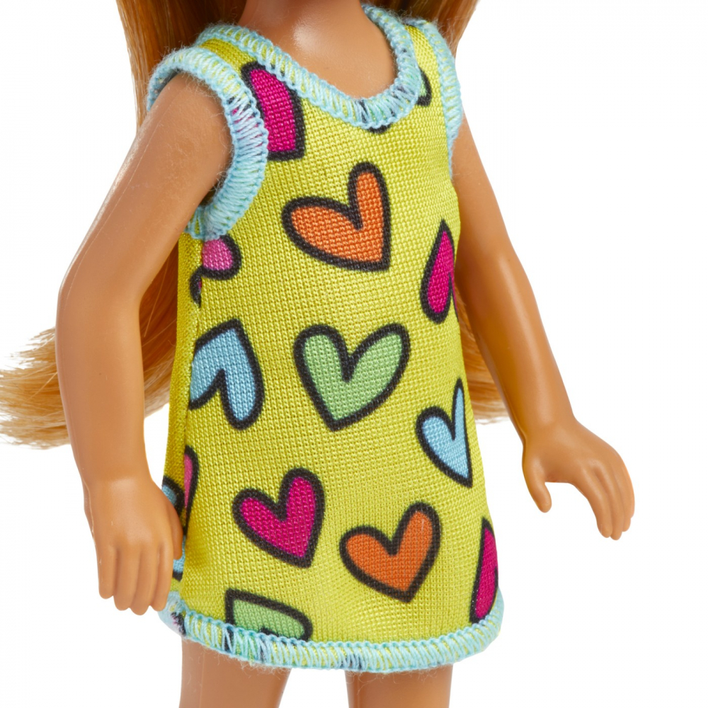 Barbie Papusa Chelsea Blonda Cu Rochita Galbena Cu Inimioare [4]