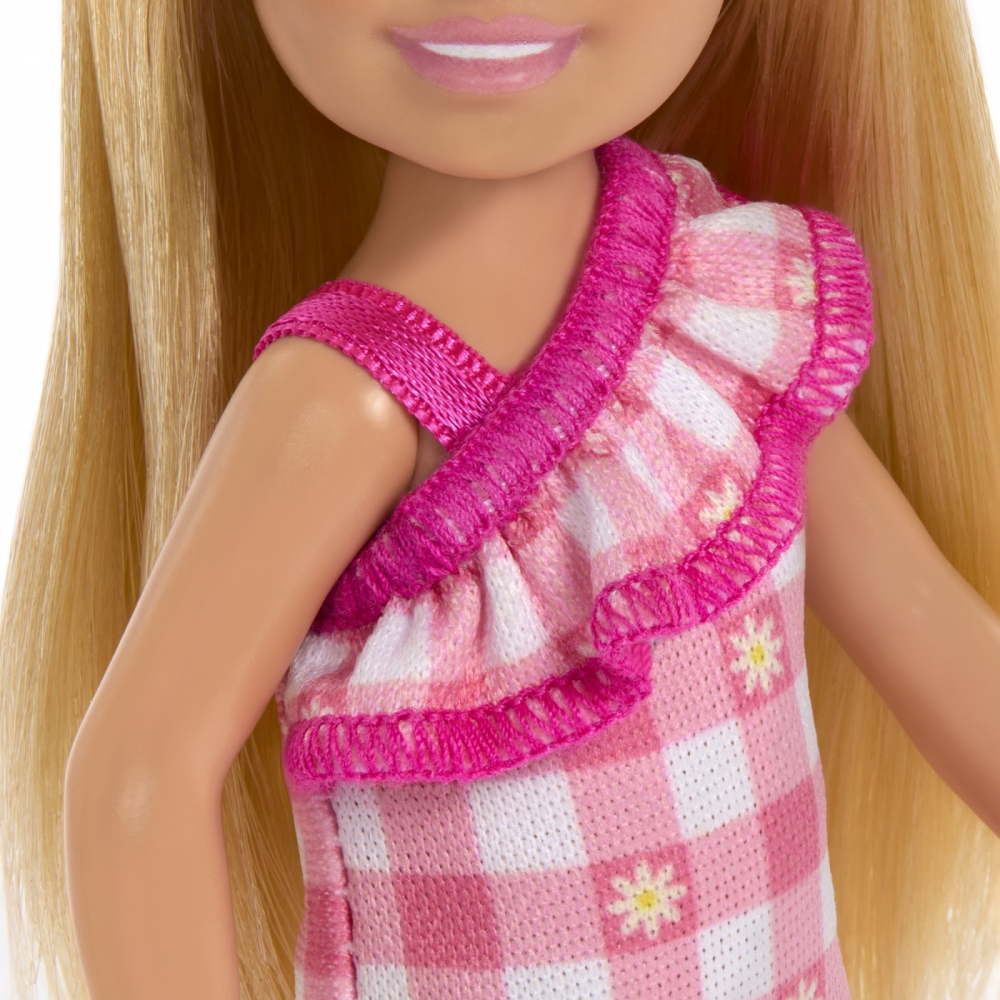 BARBIE PAPUSA CHELSEA BLONDA CU ROCHITA ROZ IN CAROURI [6]